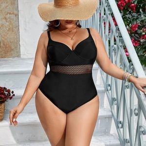 Shein 3x Black One Piece Swimsuit